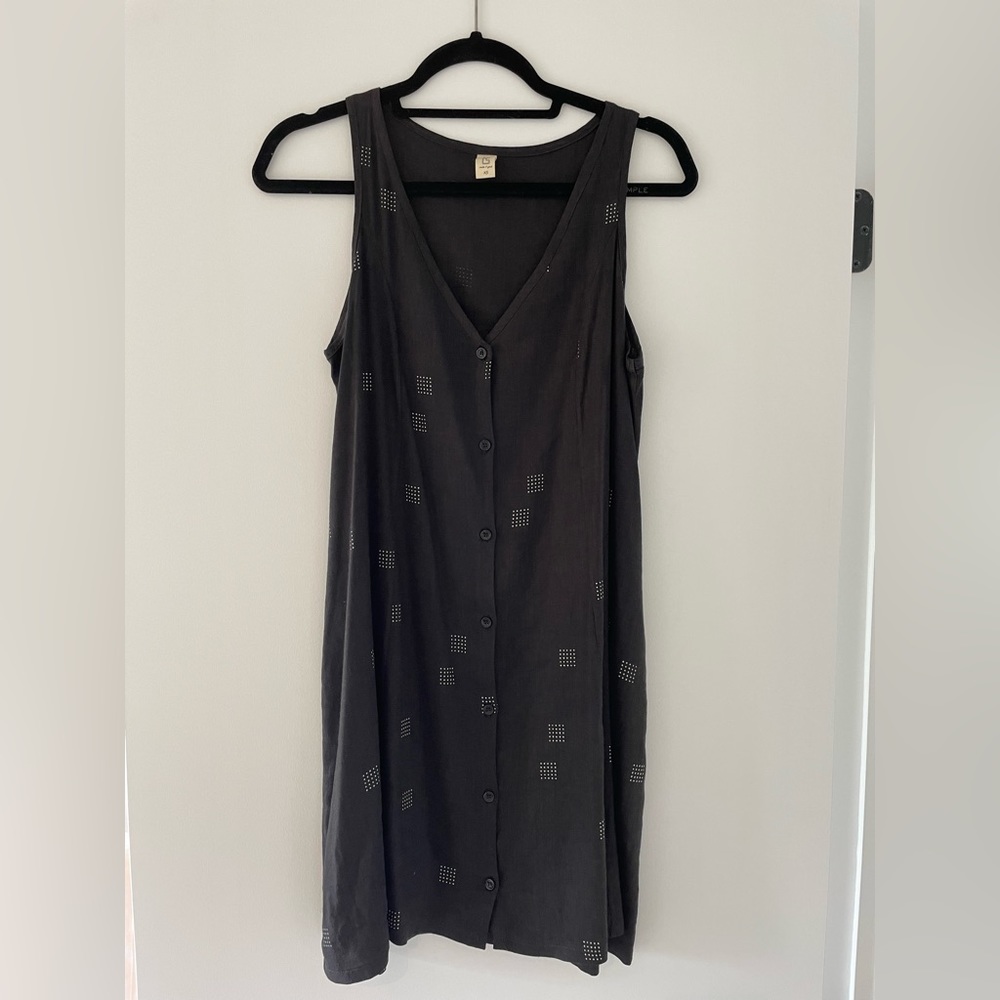 Make It Good Deep V A-Line Black Printed Dress